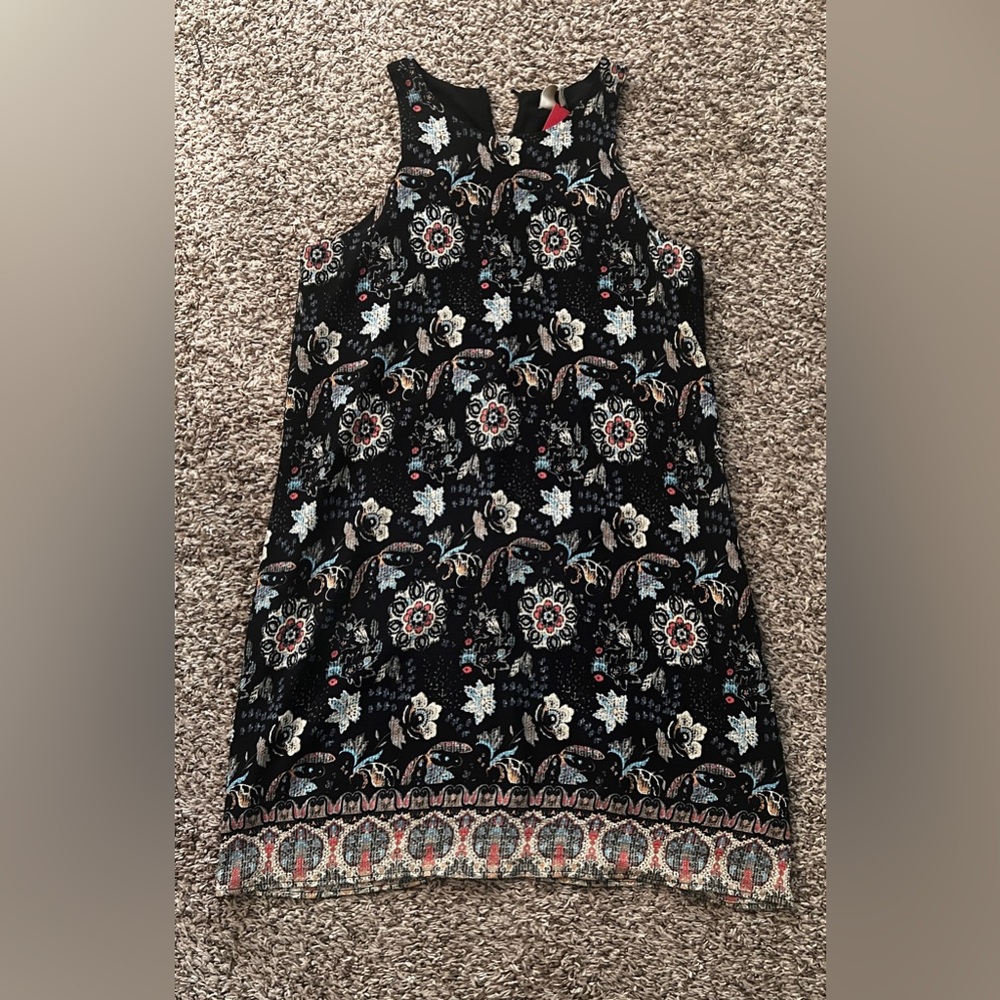 Allison Joy Medium Black Multi print Sleeveless Shift Dress